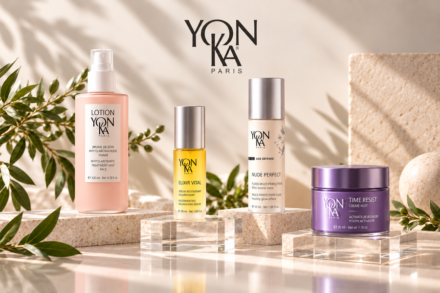 Produits Yon-Ka Paris dans un décor végétal